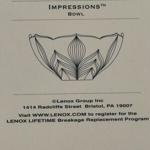 LENOX IMPRESSIONS BOWL.
